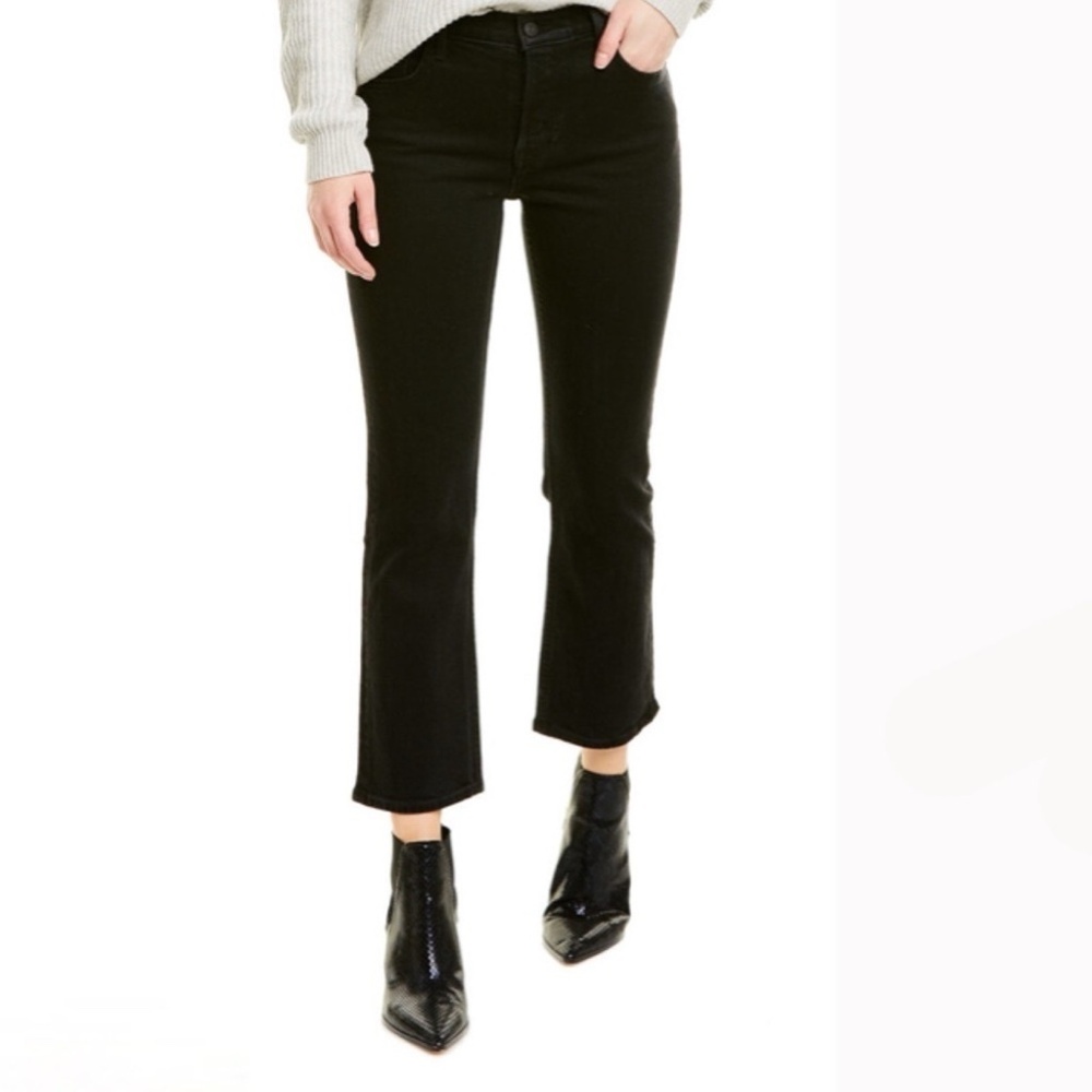 ✨NWT✨ GRLFRND Tatum Slim Kick Flare Crop Jean All Night Long Black Sz 25